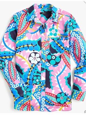 J. Crew Classic Fit Button Down Floral Top
